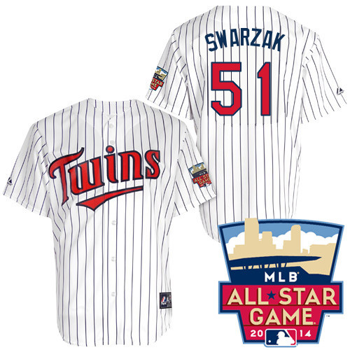 Anthony Swarzak #51 Youth Baseball Jersey-Minnesota Twins Authentic 2014 ALL Star Home White Cool Base MLB Jersey